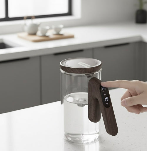 Smart Digital Tea Brewer & Water Kettle with Natural Wood Handle | Temperature Control Infuser