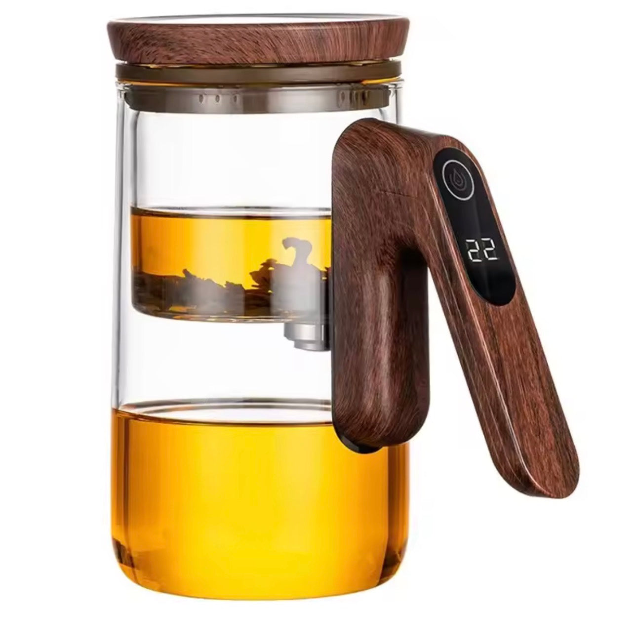 Smart Digital Tea Brewer & Water Kettle with Natural Wood Handle | Temperature Control Infuser